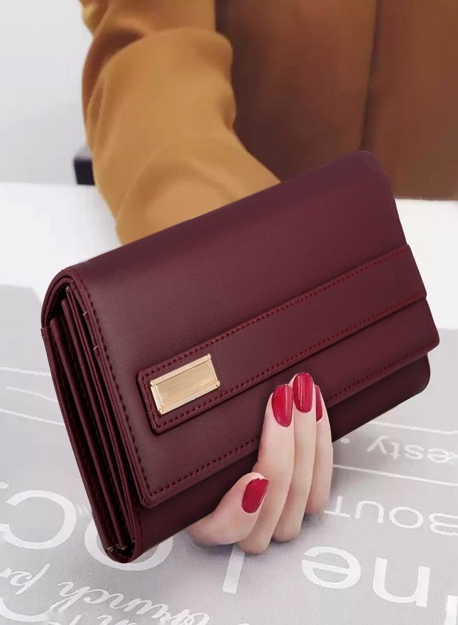 ALSU Women's Maroon Hand Wallet Trendy | Hand Clutch| Hand Purse| 6 Card Pocket| Zipper Pockets| Phone Pocket| Office use (shd-002mar) - Image 4